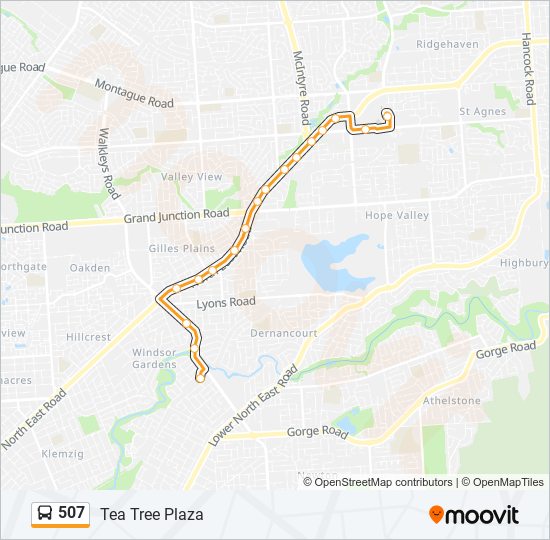 Mapa de 507 de autobús