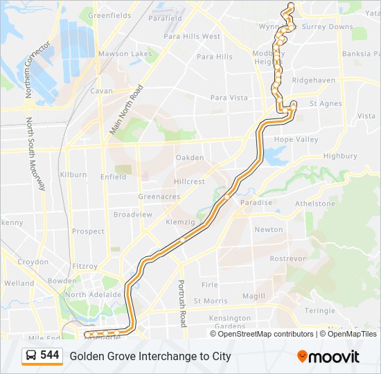 544 bus Line Map