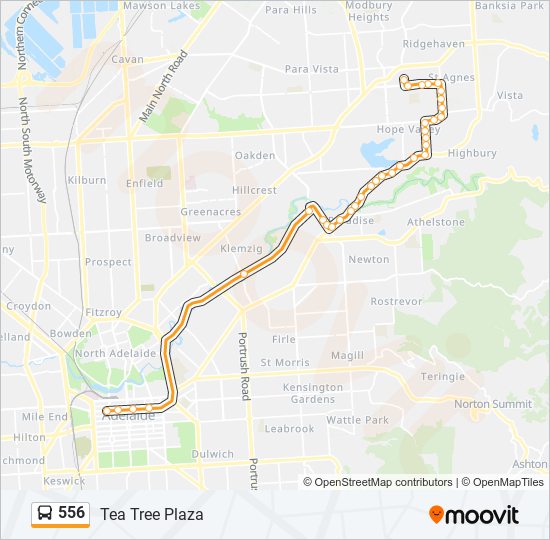 556 Route: Schedules, Stops & Maps - Tea Tree Plaza (Updated)