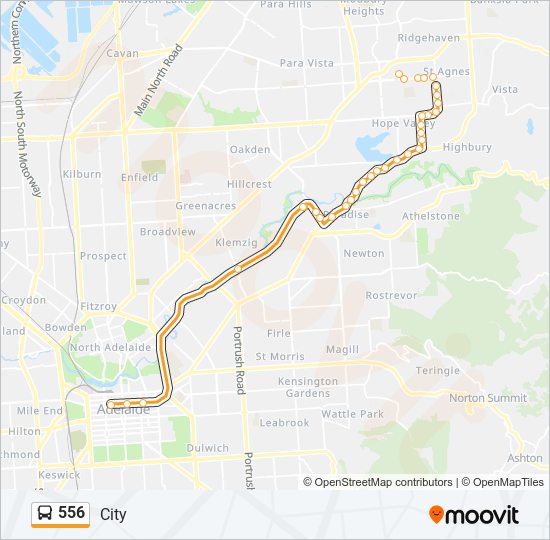 Mapa de 556 de autobús