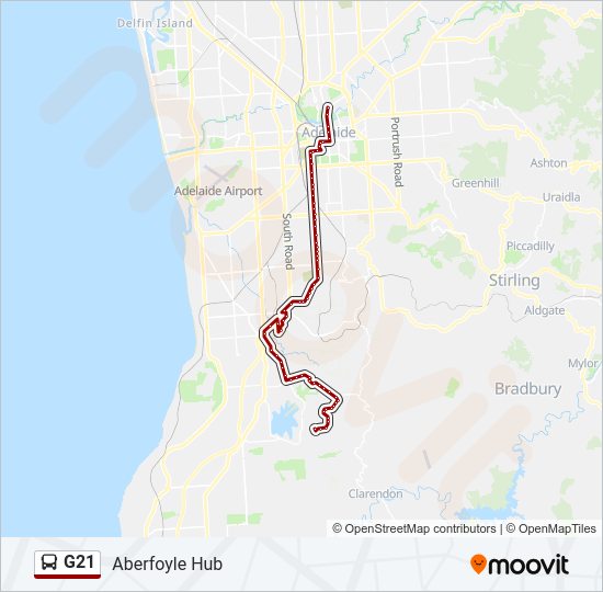 G21 bus Line Map