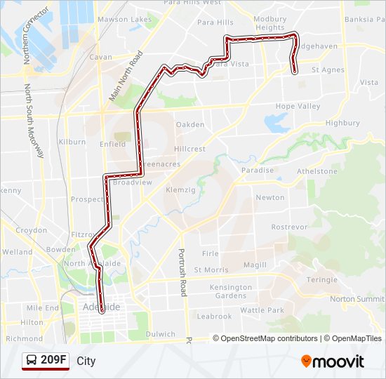 Mapa de 209F de autobús