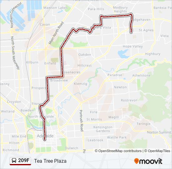 209f Route Schedules, Stops & Maps Tea Tree Plaza (Updated)