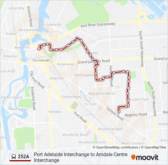 Mapa de 252A de autobús