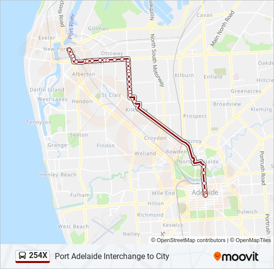 254X bus Line Map