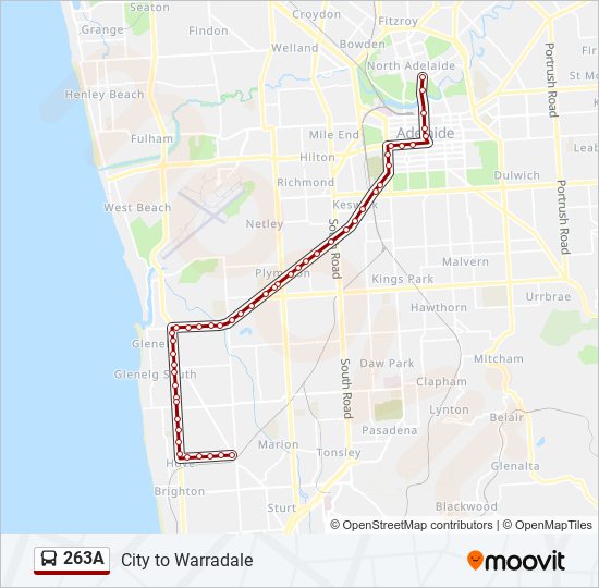 Mapa de 263A de autobús