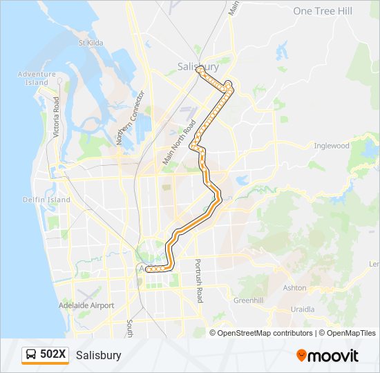 Mapa de 502X de autobús