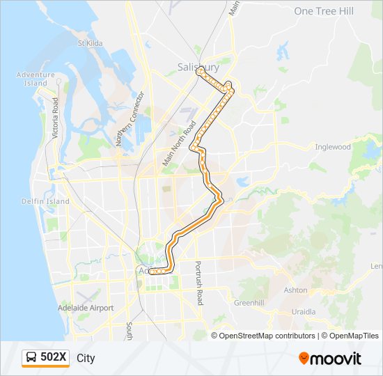 Mapa de 502X de autobús