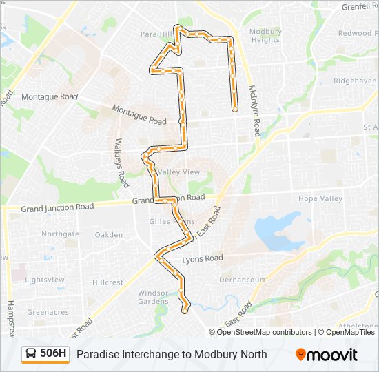 Mapa de 506H de autobús