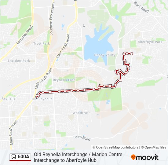 Mapa de 600A de autobús