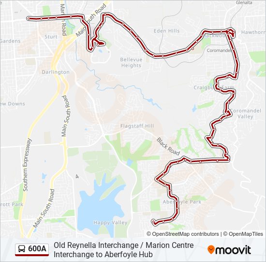 Mapa de 600A de autobús