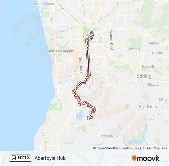 Mapa de G21X de autobús