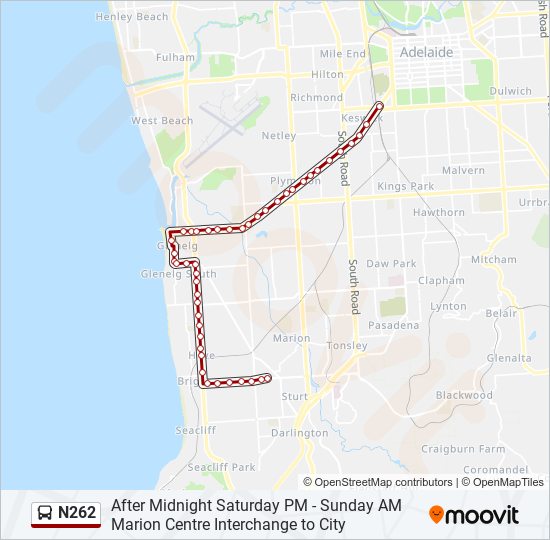 Mapa de N262 de autobús