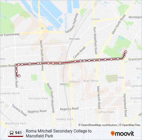 Bus 941 Route Map 941 Route: Schedules, Stops & Maps - Roma Mitchell Secondary College  (Updated)