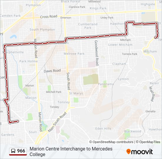 966 bus Line Map