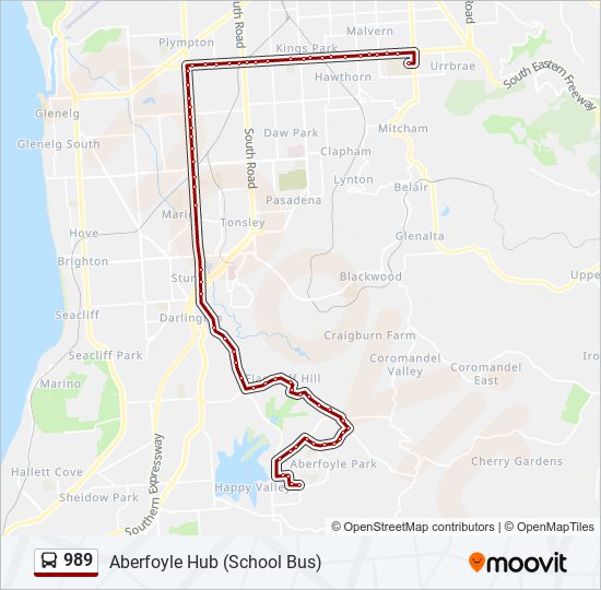 Mapa de 989 de autobús