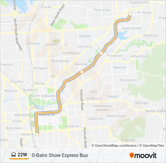 22W Bus Line Map