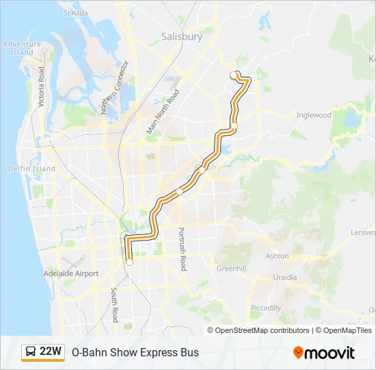 22W Bus Line Map