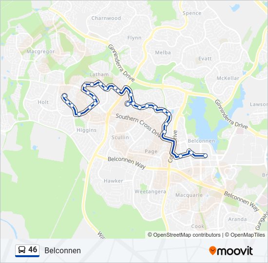 46 bus Line Map