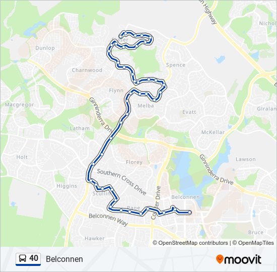 Cct Bus Schedule Route 40 40 Route: Schedules, Stops & Maps - Belconnen (Updated)