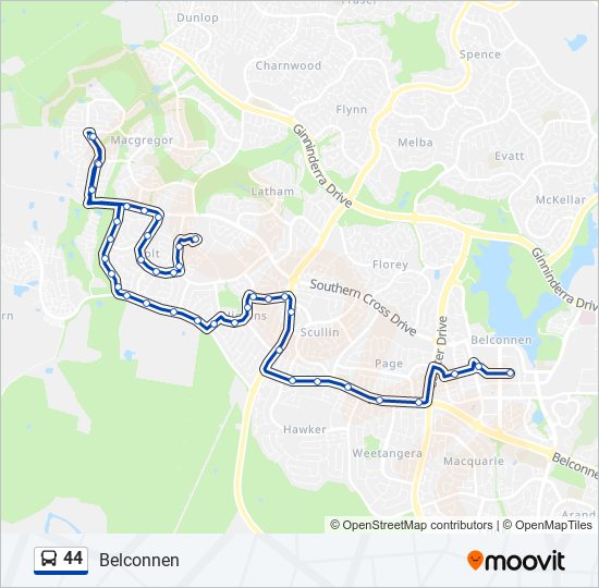 44 bus Line Map