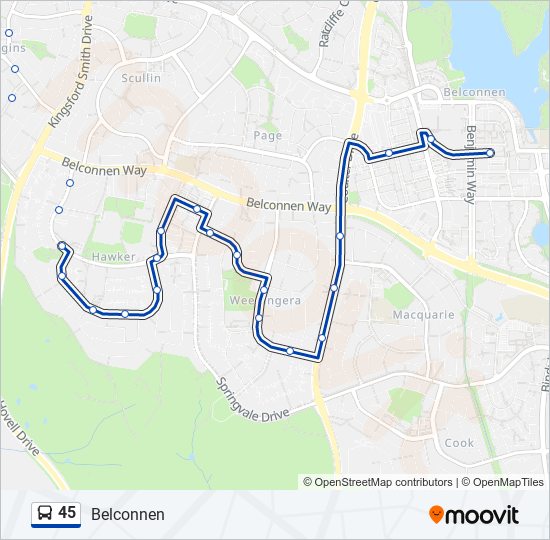 Cct Bus Schedule Route 45 45 Route: Schedules, Stops & Maps - Belconnen (Updated)