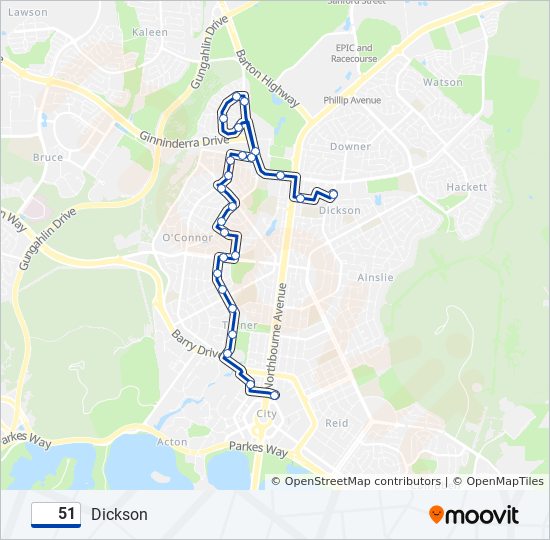 Mapa de 51 de autobús