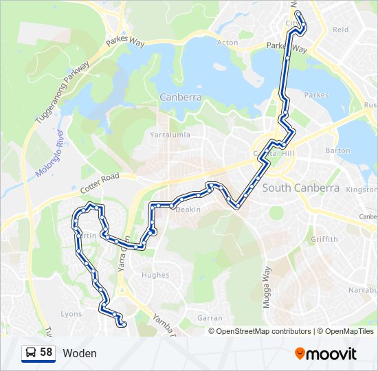 58 bus Line Map