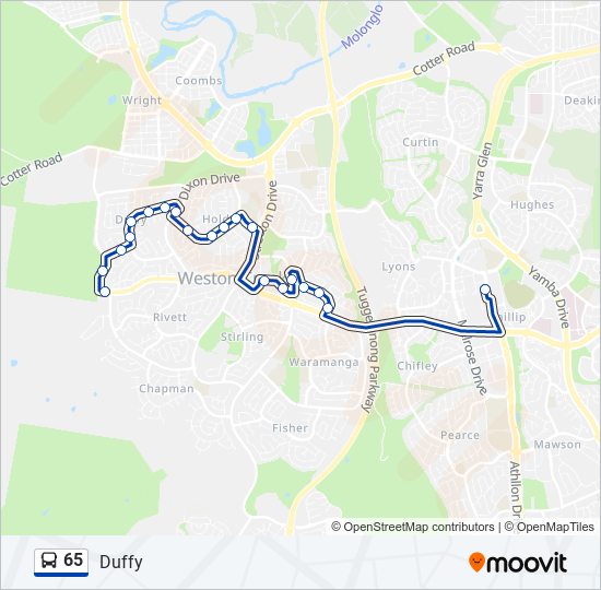 Mapa de 65 de autobús