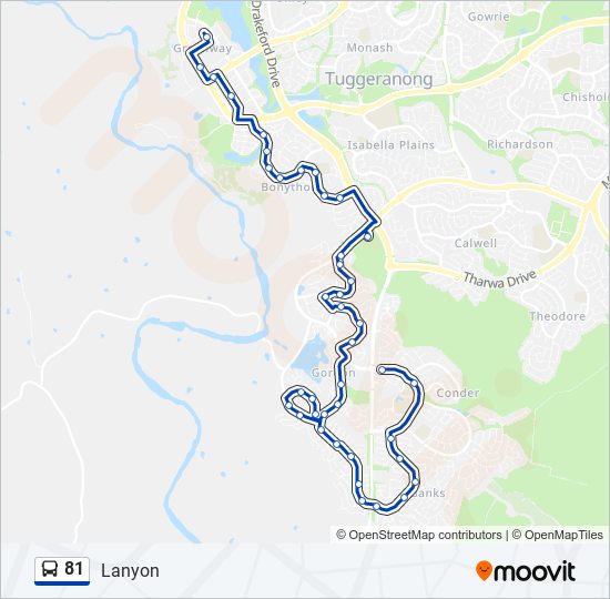 81 bus Line Map