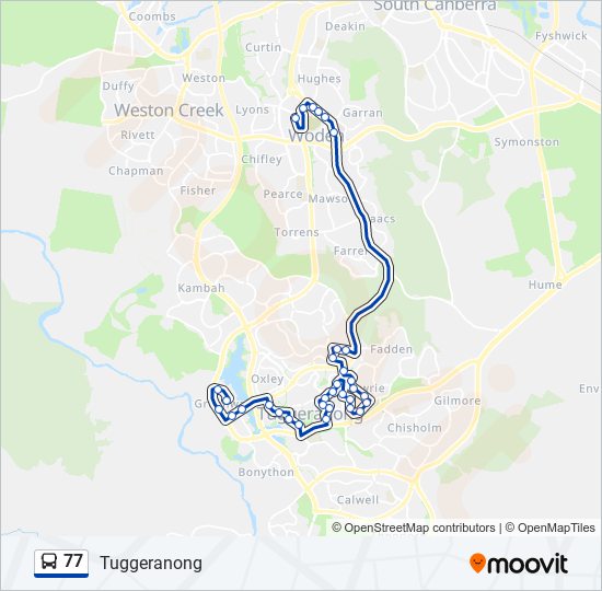 Mapa de 77 de autobús
