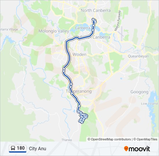 180 bus Line Map