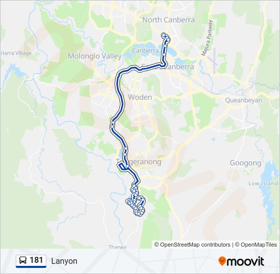 181 Route: Schedules, Stops & Maps - Lanyon (Updated)