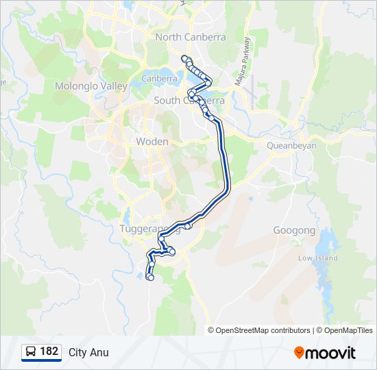 Mapa de 182 de autobús