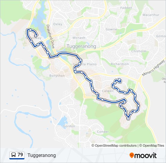 Bus 79 Route Map 79 Route: Schedules, Stops & Maps - Tuggeranong (Updated)