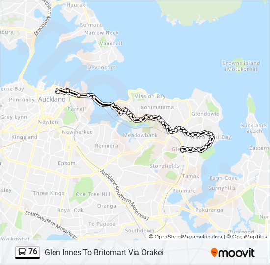 76 bus Line Map