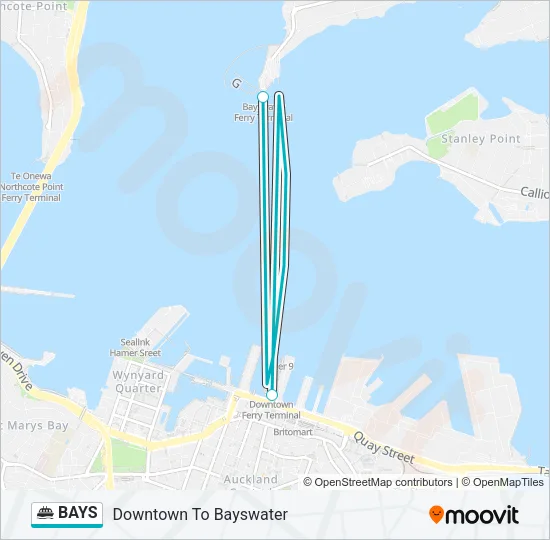 BAYS Ferry Line Map