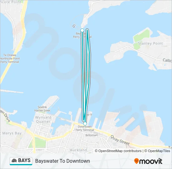 BAYS Ferry Line Map
