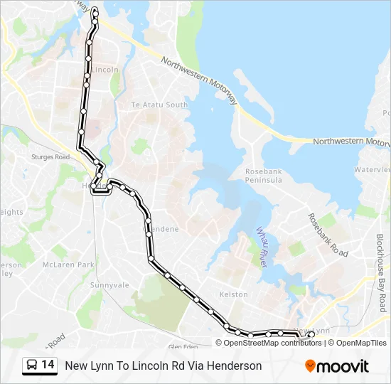 14 Bus Line Map