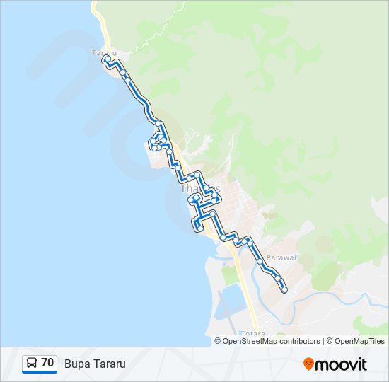 70 bus Line Map