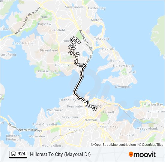 924 bus Line Map