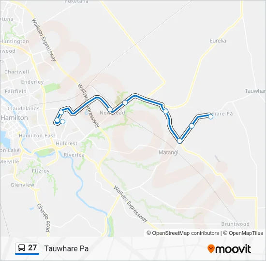 27 Route: Schedules, Stops & Maps - To Tauwhare Pa (Updated)