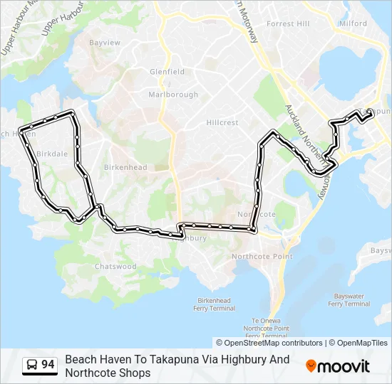 94 Bus Line Map