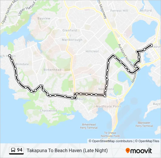 94 Bus Line Map