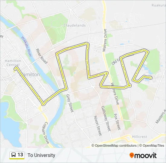 13 Bus Line Map