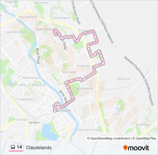 14 Bus Line Map