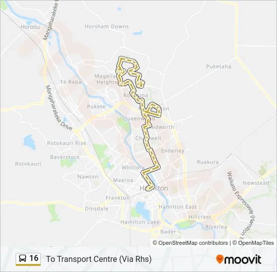16 Bus Line Map