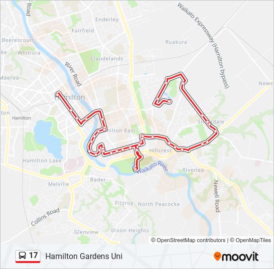 17 bus Line Map