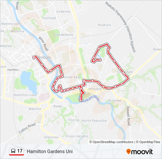 17 bus Line Map