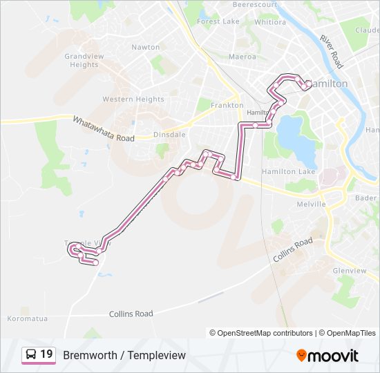 19 bus Line Map